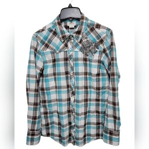 Ariat Cybil Fitted Snap Front Shirt, Size L